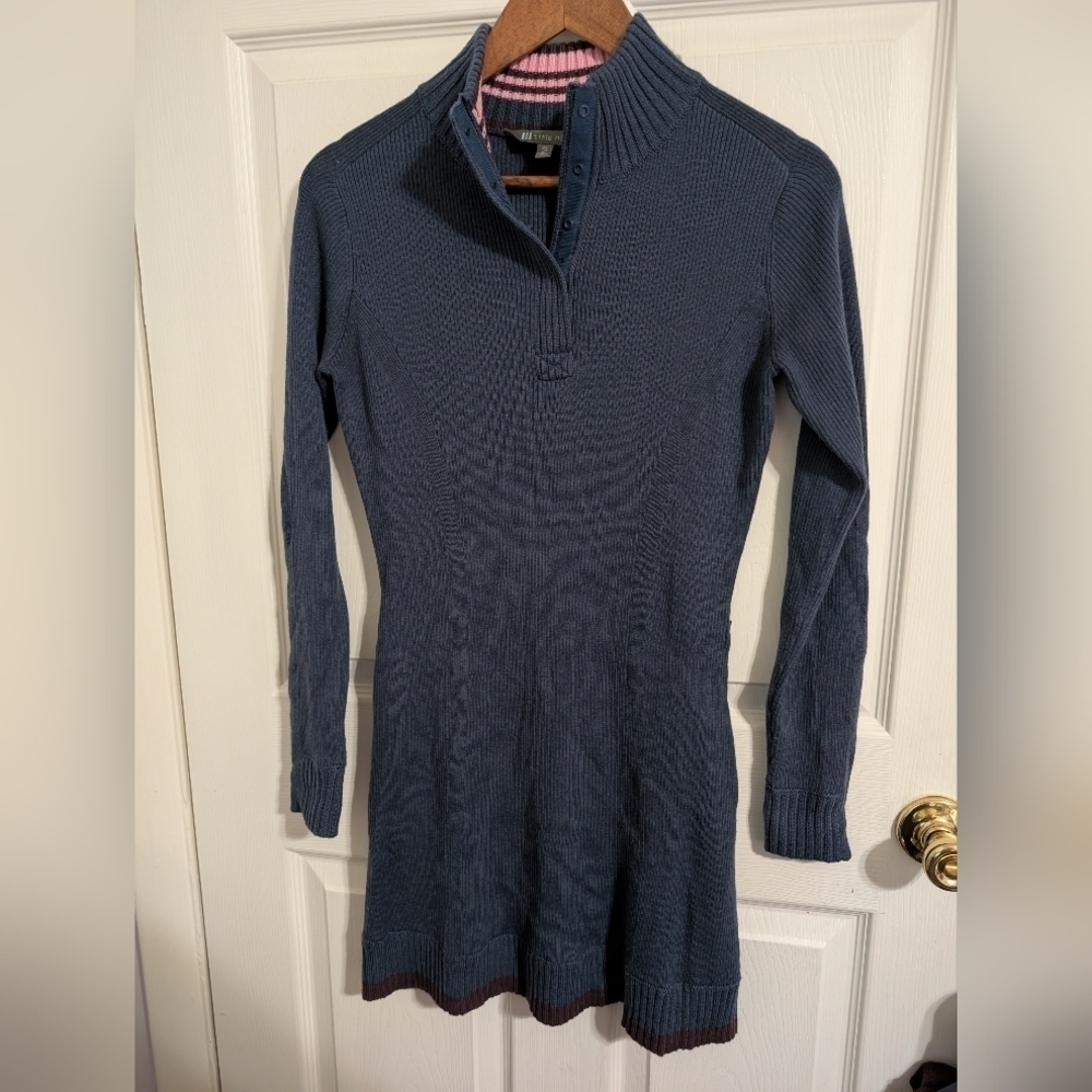 Title Nine Sweater Dress Size Small Blue Merino Wool Blend Anything Goes Casual